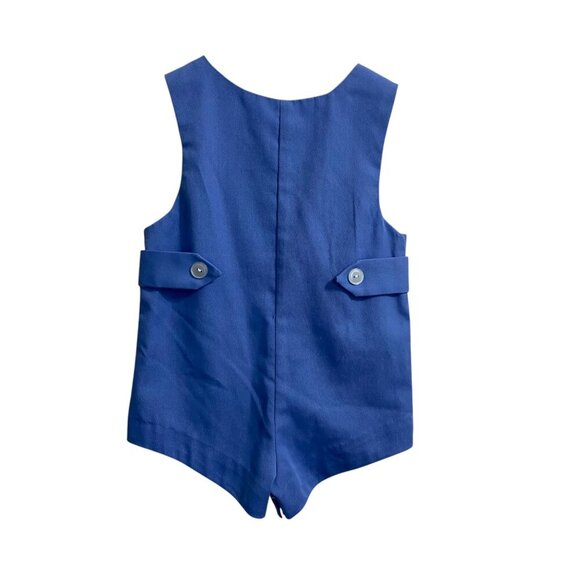 Vintage Baby Boy Circus Bears Romper - Blue Overalls Shortall Outfit - 12 Months - Picture 5 of 5